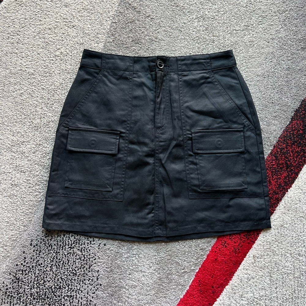 LOFT Navy Utility Cargo Mini Skirt
